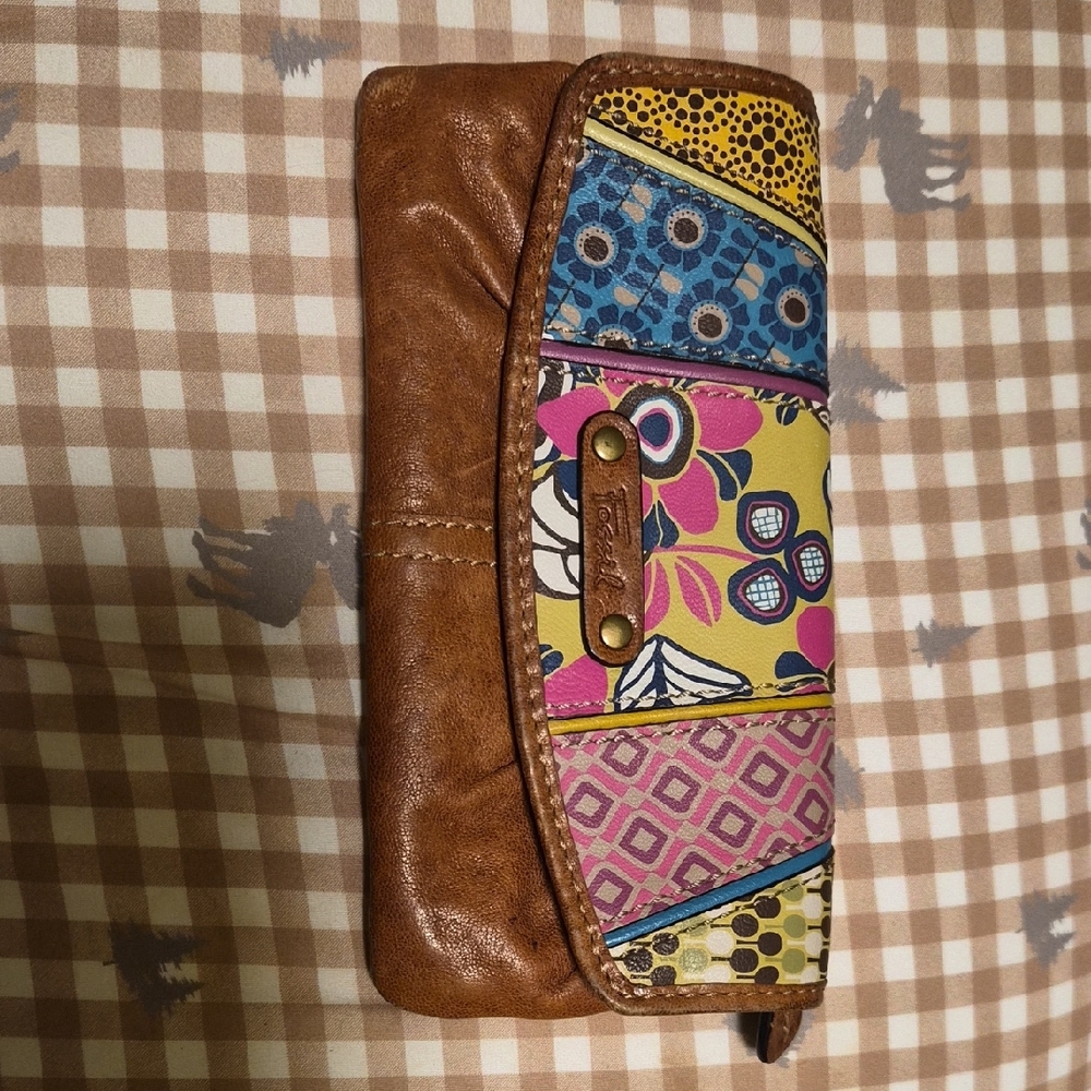 Fossil Multicolor Patchwork Clutch
